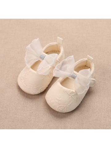 MUNADUNA Baby-Schühchen mit Schleifen in Beige