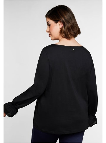 sheego Shirt in schwarz