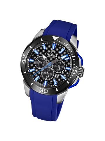 Festina Analog-Armbanduhr Festina Chrono Bike blau extra groß (ca. 47mm)