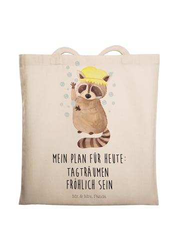 Mr. & Mrs. Panda Tragetasche Waschbär mit Spruch in Creme