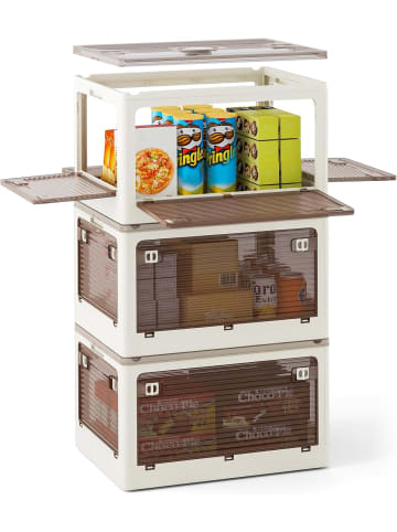 COSTWAY 132L Aufbewahrungsboxen mit Deckel in Weiß