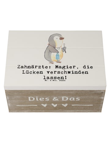 Mr. & Mrs. Panda Aufbewahrungsbox Zahnarzt Magier mit Spruch in Weiß