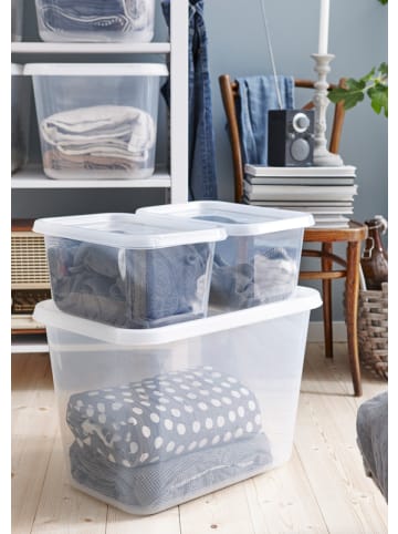 SmartStore 3er-Set Aufbewahrungsbox Basic   Transparent 60L