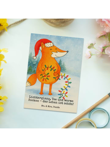Mr. & Mrs. Panda Postkarte Fuchs Weihnachten Design mit Spruch in Weiß