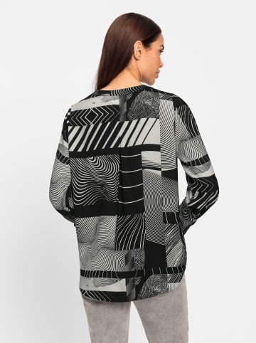 Heine Druckbluse in schwarz-ecru-bedruckt