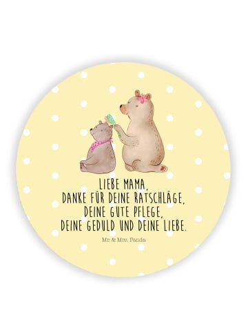 Mr. & Mrs. Panda Rund Magnet Bär Kind mit Spruch in Gelb Pastell