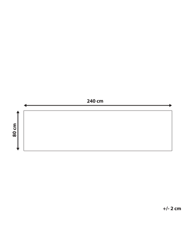 Beliani Kurzflor GEDIZ in Blau/Schwarz - (W) 80 x (L) 240 cm