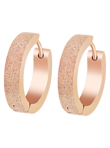 Adeliás Damen Ohrringe – Klappcreole aus Edelstahl in gold