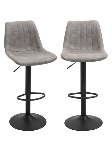 HOMCOM Barhocker-46,5L x 43B x 89-110H cm-Grau