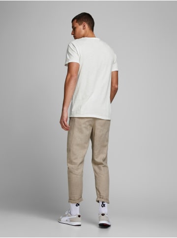 Jack & Jones Basic T-Shirt V-Neck Kurzarm mit Knöpfen JJESPLIT in Weiß