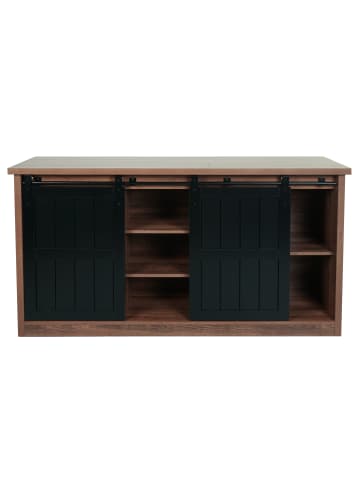 MCW Sideboard K75 mit Schiebetüre und 7 Fächer, Braun