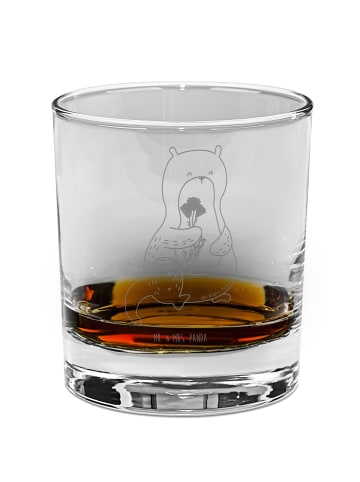 Mr. & Mrs. Panda Whiskyglas Otter Blumenstrauß ohne Spruch in Transparent