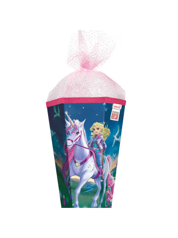Schultüte Magische Einhornreiterin 85 cm Glitter Organza Glitterborte in Bunt
