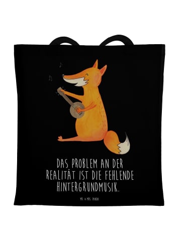 Mr. & Mrs. Panda Einkaufstasche Fuchs Gitarre mit Spruch in Schwarz