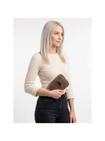Greenburry Huntsman Geldbörse RFID Schutz Leder 10 cm in brown