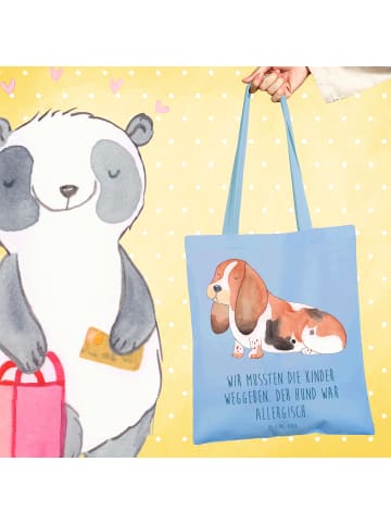 Mr. & Mrs. Panda Tasche Hund Basset Hound mit Spruch in Sky Blue