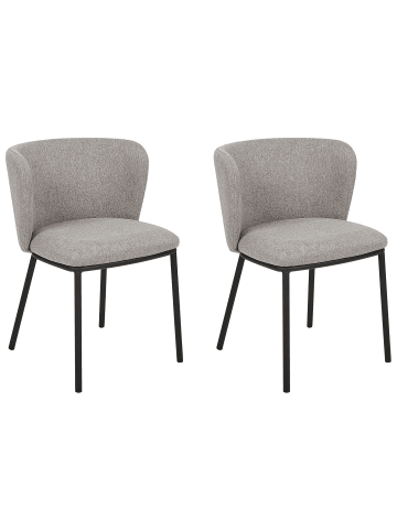 Beliani 2er-Set Esszimmerstuhl MINA in Grau/Schwarz
