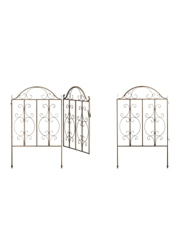 relaxdays 3tlg. Gartentor in Bronze - (B)185 x (H)98,5 x (T)2,5 cm