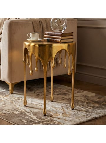 FineBuy Beistelltisch in Gold / Aluminium / 43x43x56
