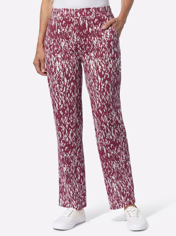 Sieh an! Freizeithose in bordeaux-ecru-bedruckt