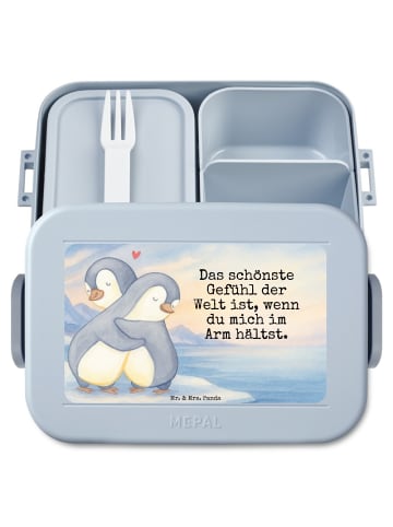 Mr. & Mrs. Panda MEPAL Bentobox Pinguine Kuscheln Design mit Spruch in Blau Pastell