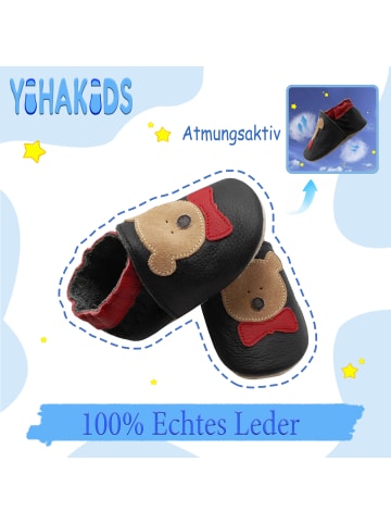 Yihakids Baby Krabbelschuhe aus Leder, weiche Lauflernschuhe mit rutschfester Sohle