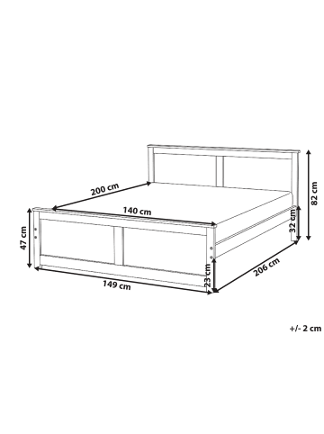 Beliani Doppelbett DAUPHIN in Braun - (W) 149 x (H) 82 x (L) 206 cm
