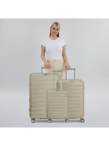 Franky London 4 Rollen Kofferset 3-teilig mit Dehnfalte in beige