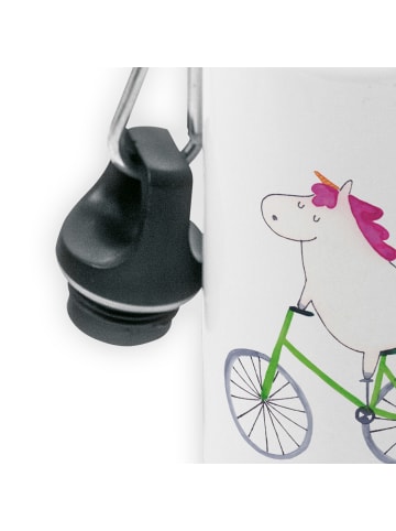 Mr. & Mrs. Panda Kindertrinkflasche Einhorn Radfahrer ohne Spruch in Weiß