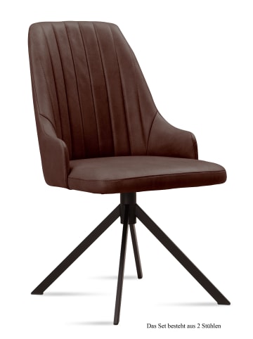 58 aufm Kessel ESSZIMMERSTUHL (2er-Set) Dunya 52x91x60 Schwarz/Braun