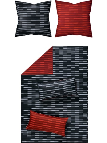 LOOKS by Wolfgang Joop Fein Flanell Wendebettwäsche in rot-grau