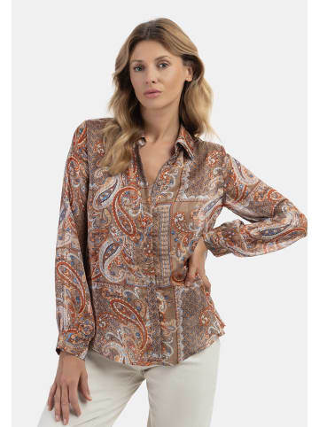 Usha Bluse in Braun Mehrfarbig