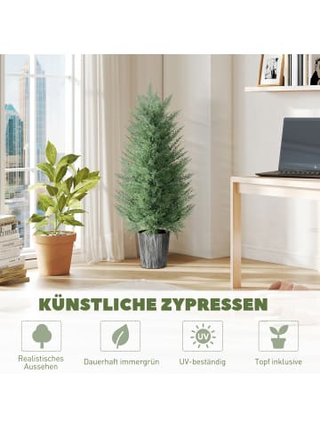 HOMCOM Kunstpflanze-Ø15 x 90H cm-Grün