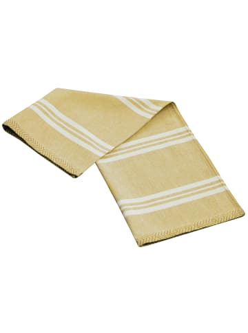 Framsohn 6er Set: Geschirrtuch Modern Kitchen Blockstreifen in Curry - (L) 70 x (B) 50 cm