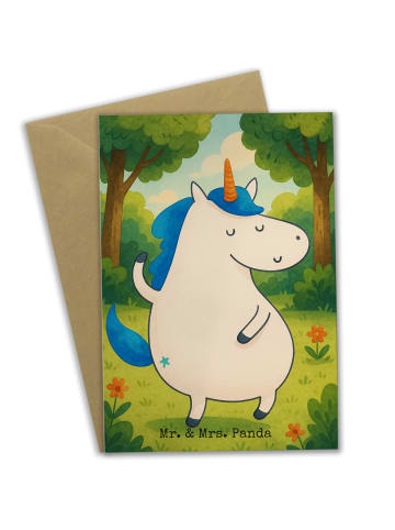 Mr. & Mrs. Panda neujahrskarte Einhorn Mann Design ohne Spruch in Weiß