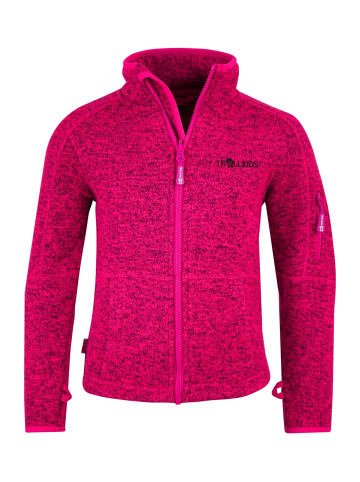Trollkids Fleece-Jacke "Jondalen" in Dunkelrosa