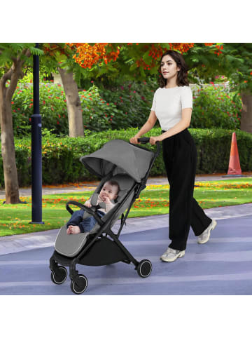 COSTWAY Kinderwagen klappbar in Grau
