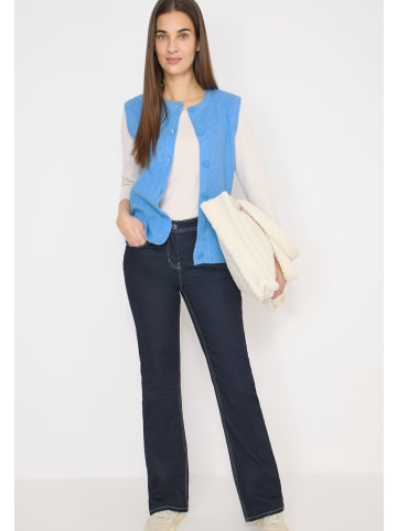 Cecil CECIL Bluse Rib Mix Vest in Fountain Blue Melange
