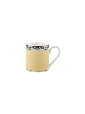 Villeroy & Boch Kaffeebecher Audun Fleur 300 ml weiß-grau-gelb in weiß-grau-gelb