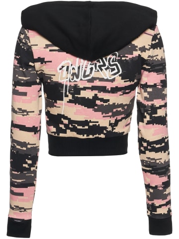 DNGRS Dangerous Zip-Kapuzenpullover in black/pixelcamouflage