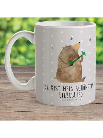 Mr. & Mrs. Panda Kaffeetasse Bär Lied mit Spruch in Grau Pastell