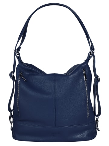 Samantha Look Rucksack echt Leder in blau