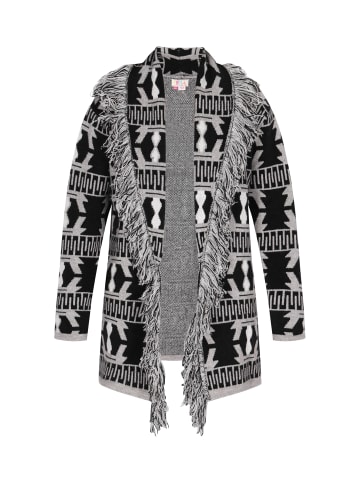 IZIA Damen Cardigan in Schwarz Mehrfarbig