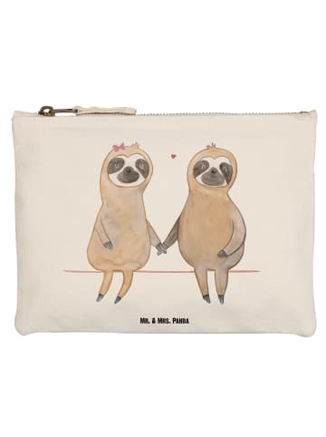 Mr. & Mrs. Panda Federtasche Faultier Pärchen ohne Spruch in Weiß