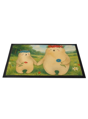 Mr. & Mrs. Panda Schmutzfangmatte Bären mit Blumenkranz Design o... in Weiß
