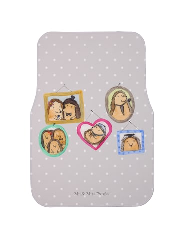 Mr. & Mrs. Panda Fußmatte Fürs Auto Igel Familie ohne Spruch in Grau Pastell