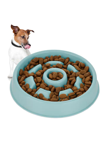 relaxdays 3 x Anti Schling Napf in Blau - 550 ml