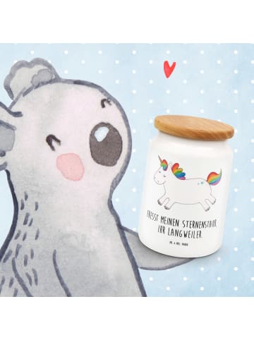 Mr. & Mrs. Panda Zuckerdose Einhorn Happy mit Spruch in Weiß