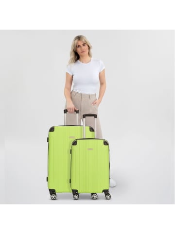 Nowi Lugano 4 Rollen Kofferset 2-teilig schwarz-lime