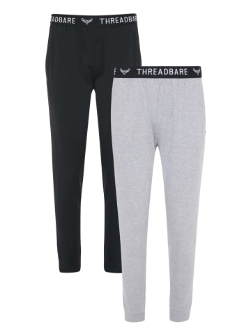 Threadbare Schlafanzug-Hose in Black & Grey Marl